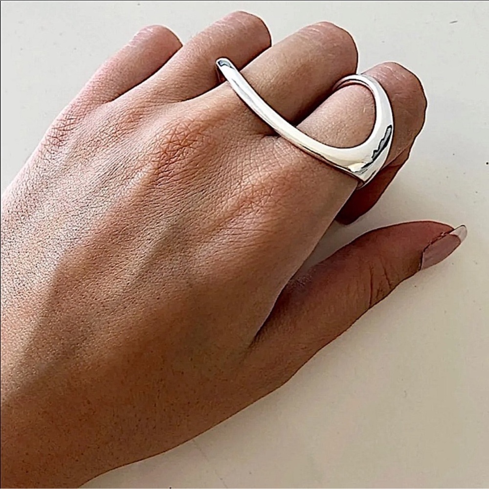 Stainless SILVER IRREGULAR RING - Picture 7 of 12